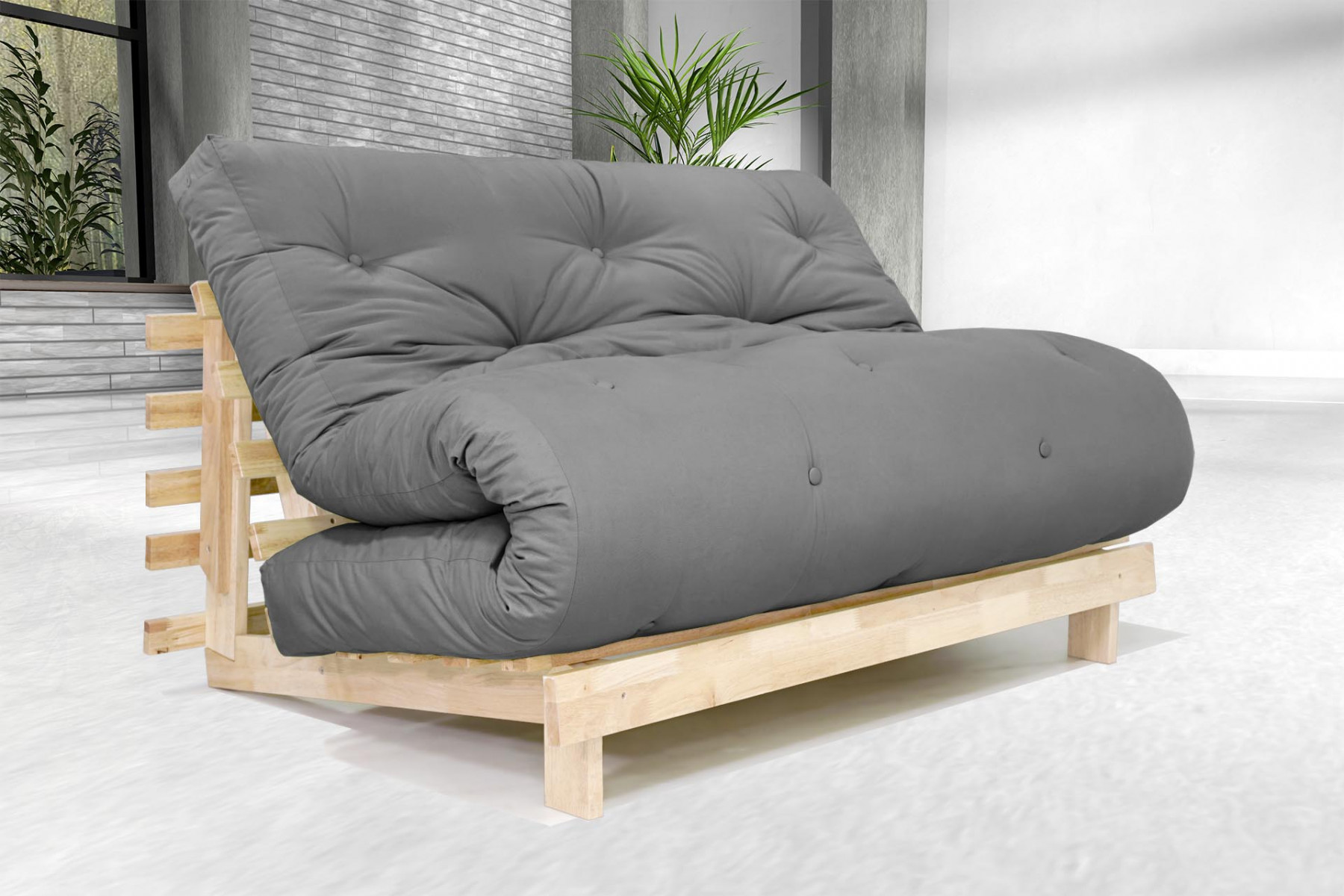 Sofá Cama Luna Natural con futón de color
