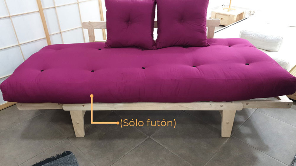 Futón Granate-violeta de algodón, 80x200x13 NUEVO OUTLET - Producto de exhibición (sin cojines)