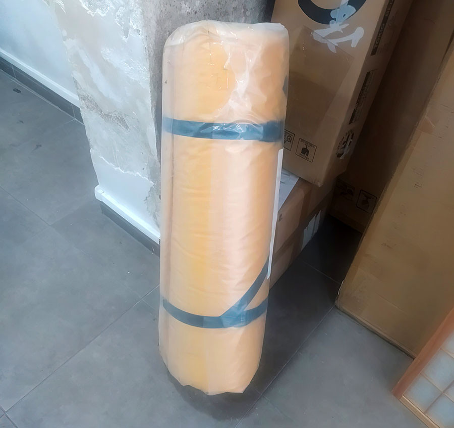Futón portátil amarillo, 80x200x4 OUTLET NUEVO