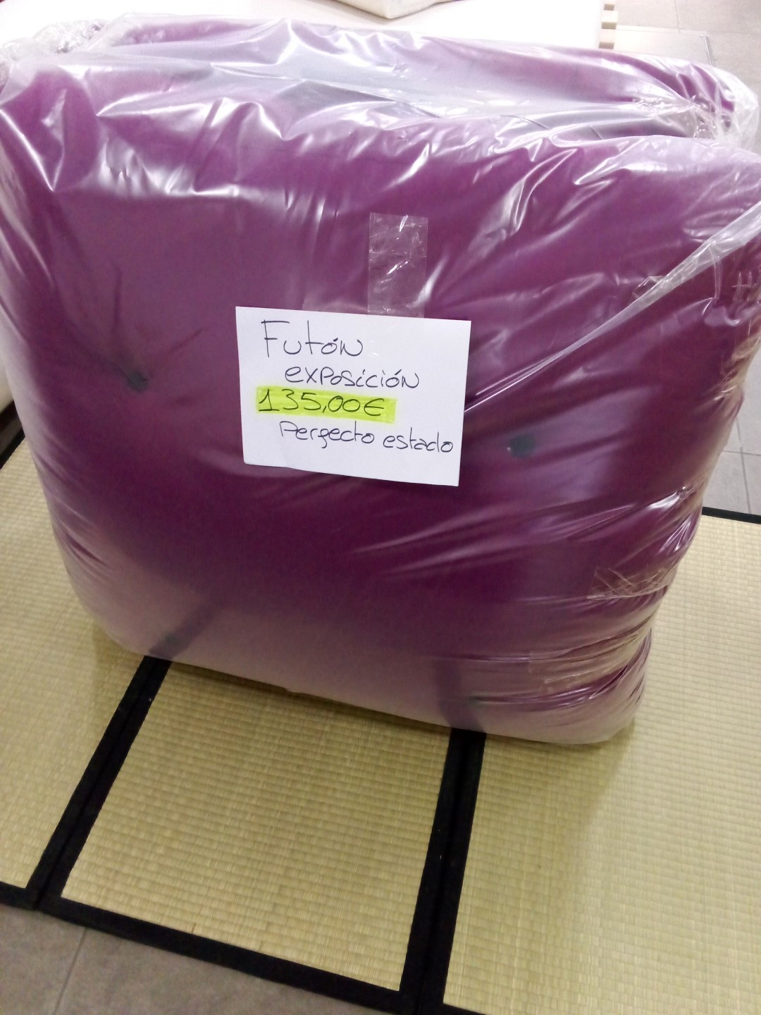 Futón Granate-violeta de algodón, 80x200x13   DE EXPOSICIÓN