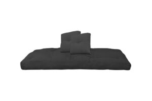 Futón japonés de colores con dos almohadas de algodón ecológico. Perfecto para dormir, masajes o yoga. Disponible en tamaño individual 80x200x13 cm.