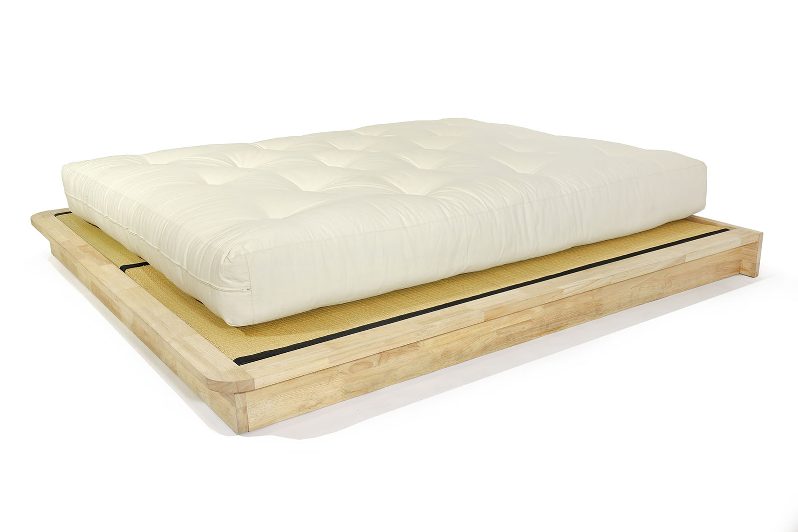 Base para tatami Provence de madera maciza ecológica. Diseño japonés minimalista, sin barniz. Ideal para colchones o futones. Compatible con tatamis japoneses.