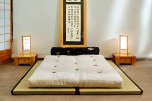 Combinación de tatamis con futón de algodón