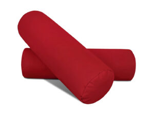 Pack de 2 cojines cilíndricos de algodón 100% natural. Suaves y decorativos. Perfectos para cama, sofá o futón. Disponible en varios colores.