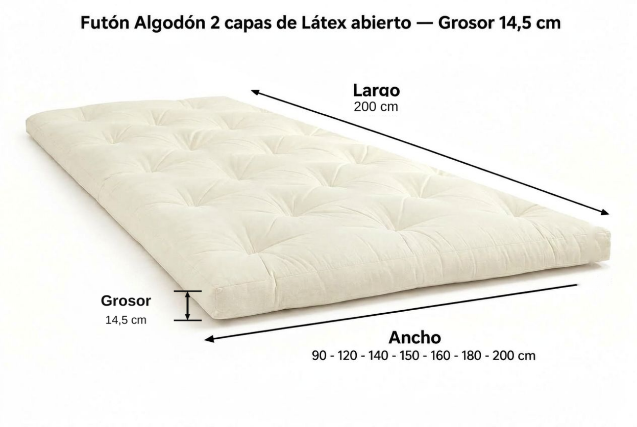 Futón con dos capas de látex - Imagen 7