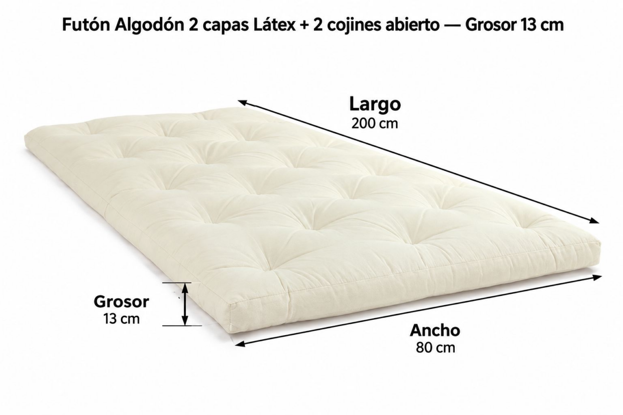 Futón con dos capas de látex - Imagen 9