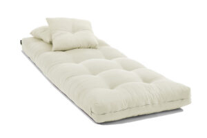 Futón japonés de algodón con dos capas de látex natural. Ideal para dormir, sofá cama y masajes. 100% natural, ecológico y duradero.